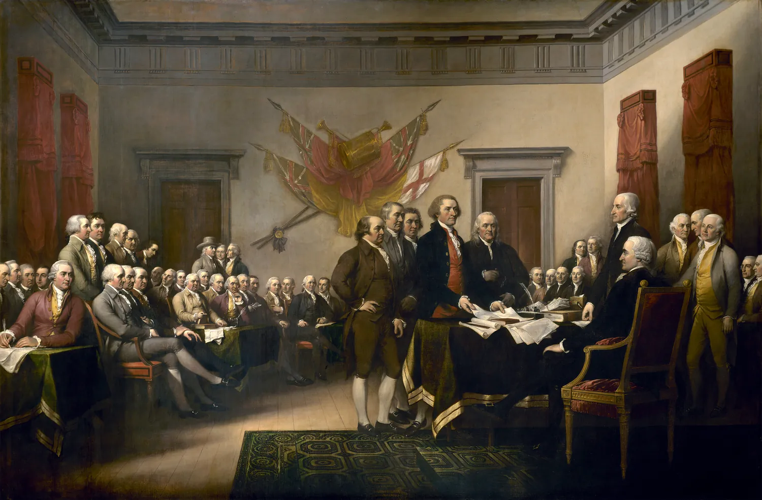 John Trumbull's painting of the committee presenting the Declaration to Congress